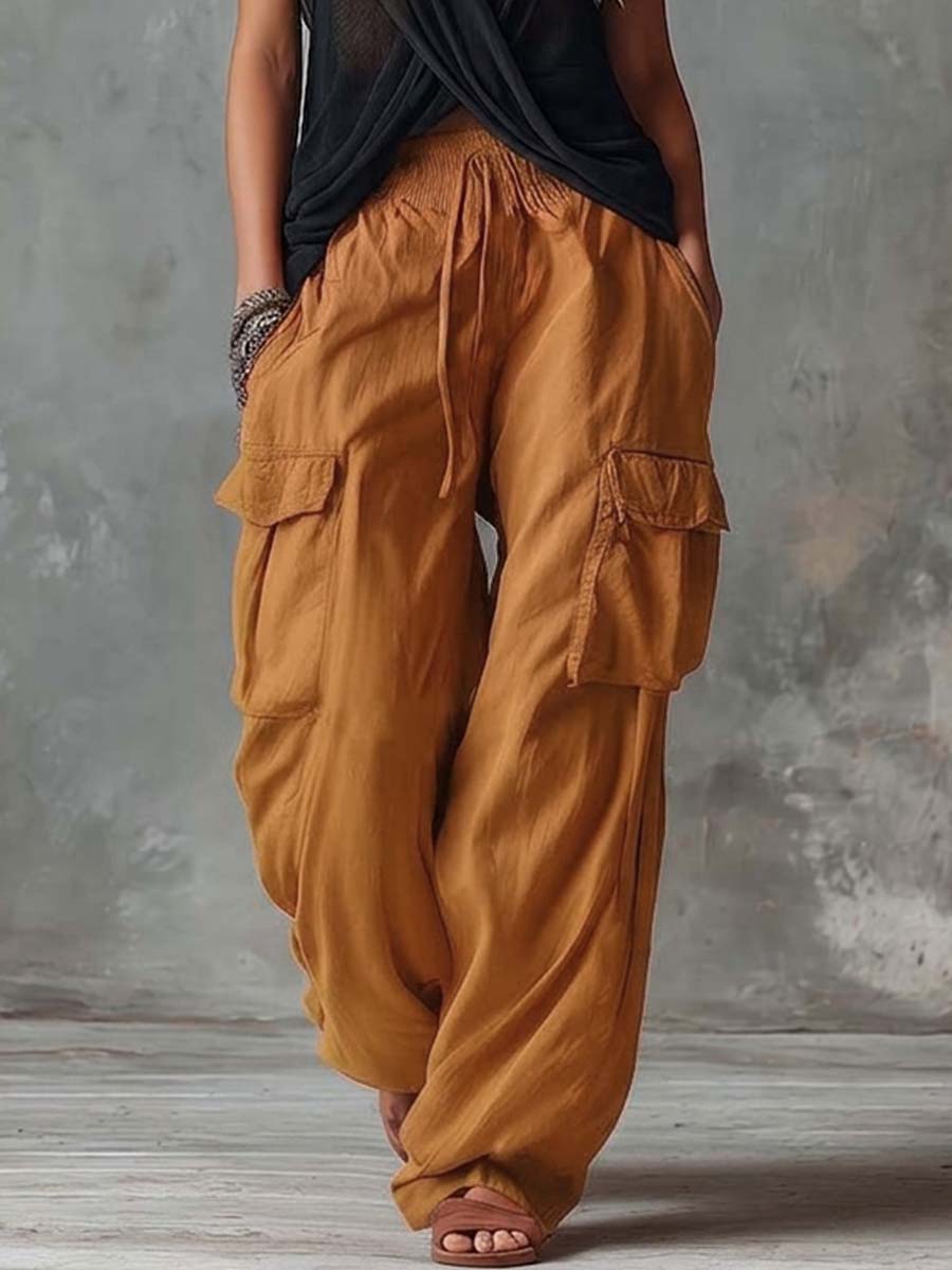 Rote Baumwollhose im lässigen Retro-Workwear-Stil