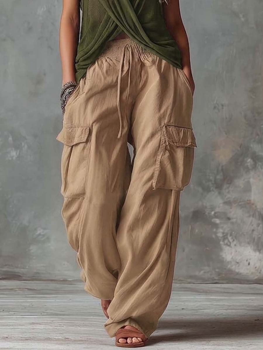 Rote Baumwollhose im lässigen Retro-Workwear-Stil