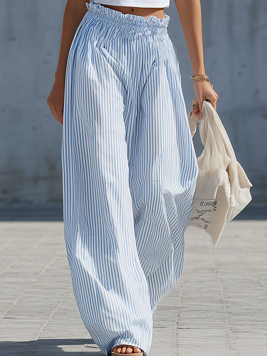 Stilvolle lässige blau gestreifte Hose