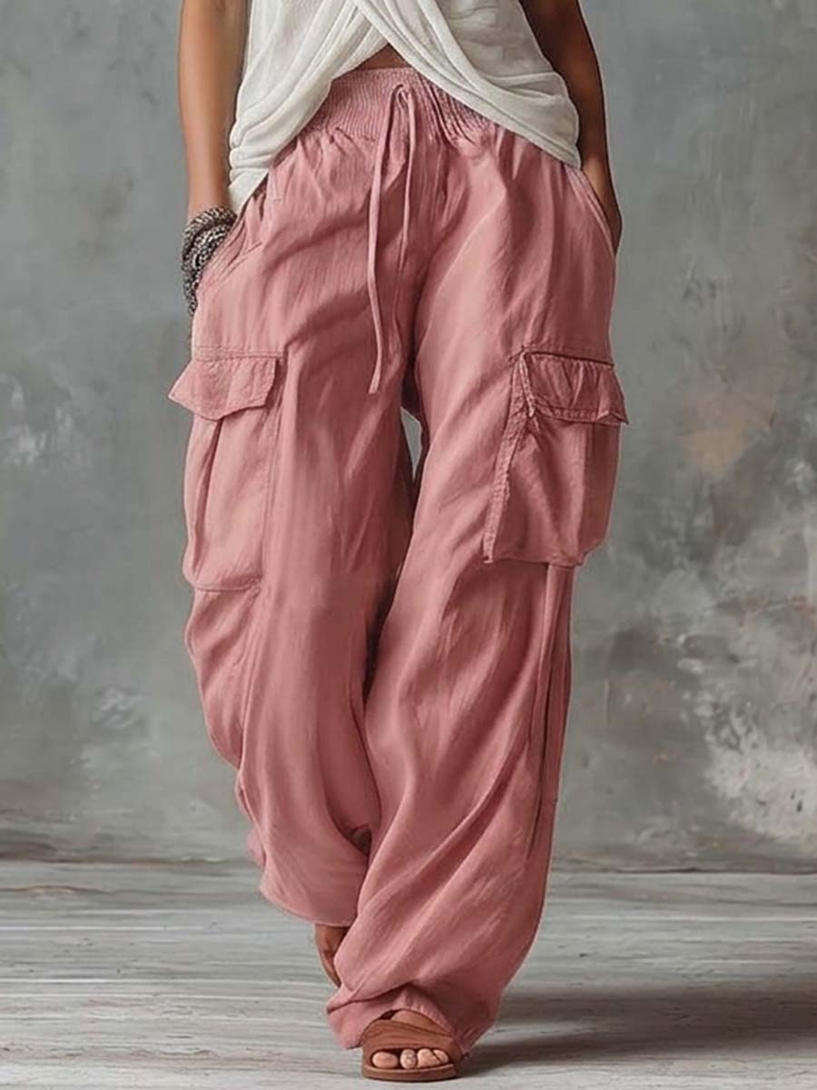Rote Baumwollhose im lässigen Retro-Workwear-Stil