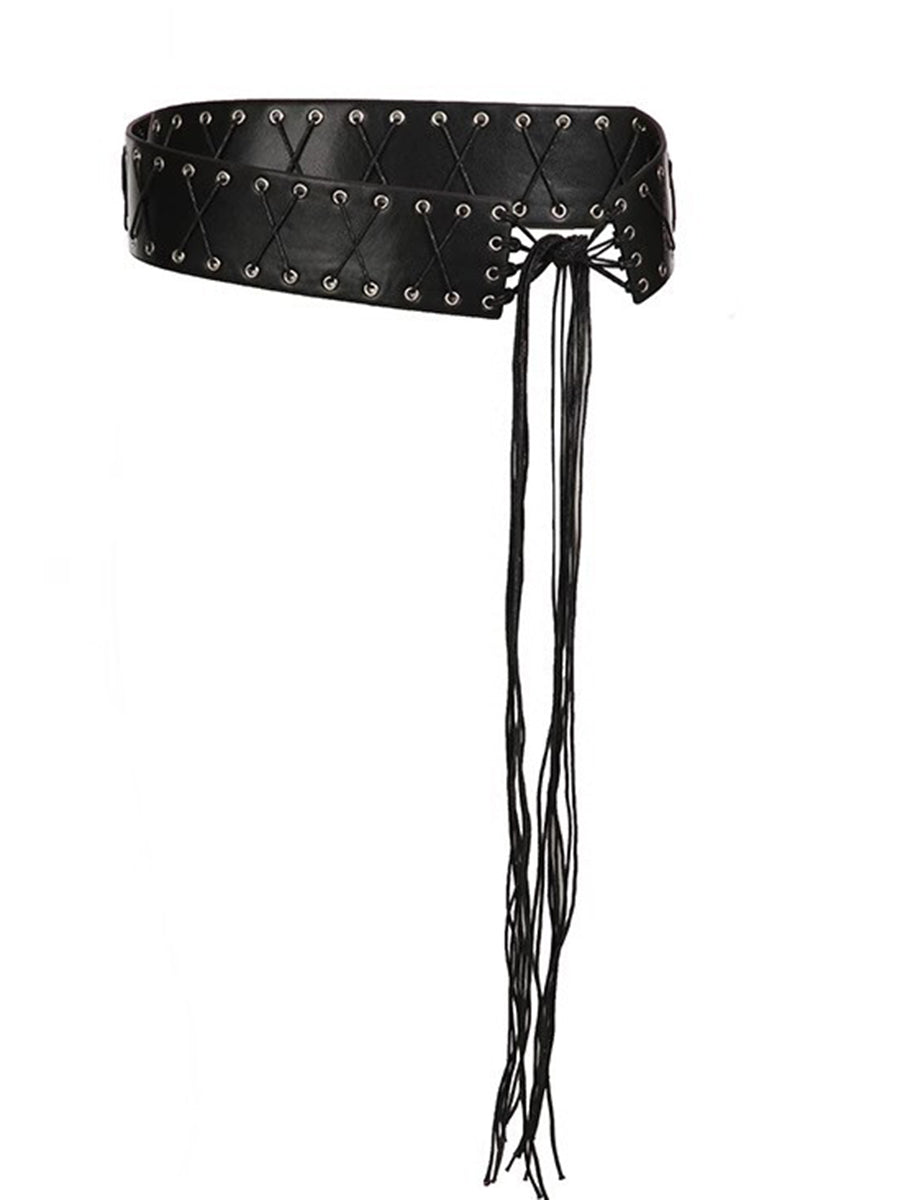 Gürtel aus PU-Leder mit Ösen im American Style